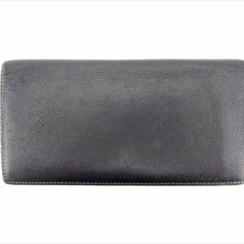 Cartier Wallet Purse Long Wallet Black Silver Mens Authentic Used T7084 - Picture 2 of 9